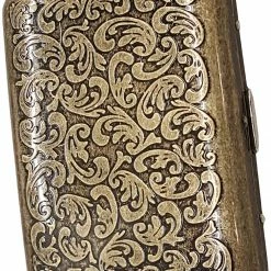 Bewild Cigarette Cases Antique Brass Paisley Cigarette Case (Regular Size Cigarettes)