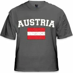 Bewild Nationality & Ethnic Austria Vintage Flag International Mens T-Shirt