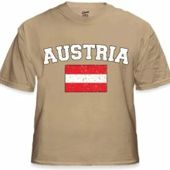 Bewild Nationality & Ethnic Austria Vintage Flag International Mens T-Shirt