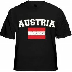 Bewild Nationality & Ethnic Austria Vintage Flag International Mens T-Shirt
