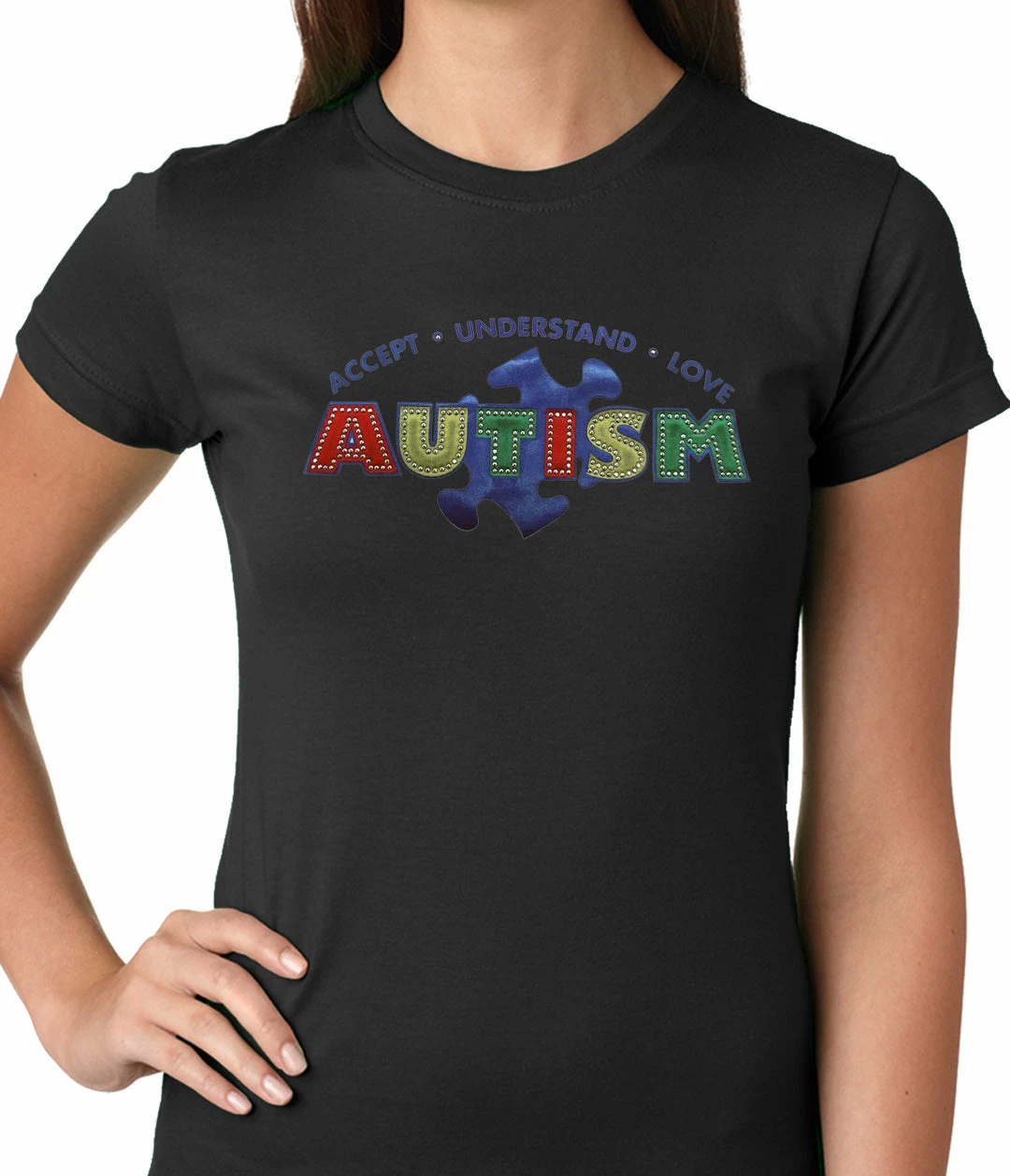 Bewild Autism Awareness - Accept, Understand, Love Ladies T-shirt 4 Bewild Autism Awareness - Accept, Understand, Love Ladies T-shirt