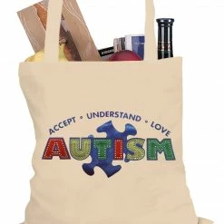 Bewild Autism Awareness - Accept, Understand, Love Tote Bag Positive Reinforcement