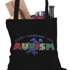Bewild Autism Awareness - Accept, Understand, Love Tote Bag Positive Reinforcement
