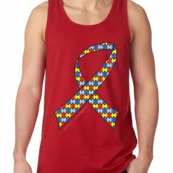 Bewild Autism Awareness Ribbon Tanktop Positive Reinforcement