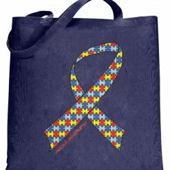 Bewild Positive Reinforcement Autism Awareness Ribbon Tote Bag