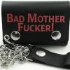 Bewild Bad Mother Fu*ker Chain Wallet (Black Leather With Red Print) Wallets & Chains