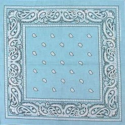 Bewild Bandanas - Light Blue Paisley Bandanna Bandannas