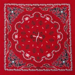 Bewild Bandannas Bandanas - Tribal Paisley Bandanna (Red With Black)