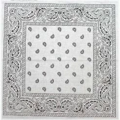 Bewild Bandanas - White Paisley Bandanna Bandannas