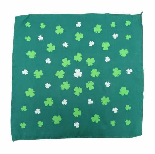 Bewild Bandanna - 22x22 Inch Dark Green Shamrock Bandanna