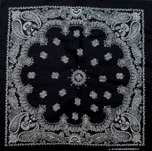 Bewild Bandanna - Black Paisley Bandanas Bandannas