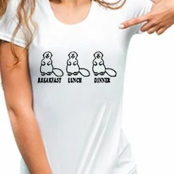 Bewild Beaver Breakfast Lunch Dinner Girls T-Shirt