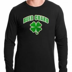 Bewild Beer Guard Irish Shamrock St. Patrick's Day Thermal Shirt St.Patricks Day