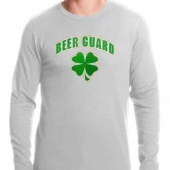Bewild Beer Guard Irish Shamrock St. Patrick's Day Thermal Shirt St.Patricks Day