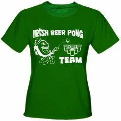 Bewild Beer Pong Shirts - Irish Beer Pong Team Girls T-Shirt St.Patricks Day