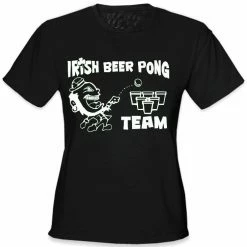 Bewild Beer Pong Shirts - Irish Beer Pong Team Girls T-Shirt St.Patricks Day