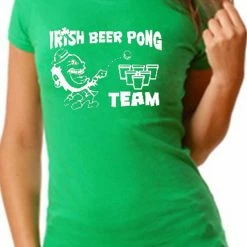 Bewild Beer Pong Shirts - Irish Beer Pong Team Girls T-Shirt St.Patricks Day
