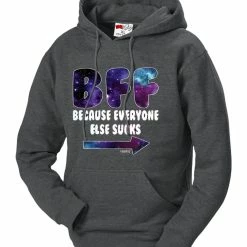 Bewild BFF - Galaxy - Everyone Else Sucks (Arrow Right) Adult Hoodie Cool Funny & Offensive