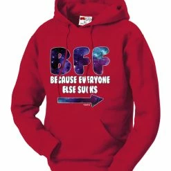 Bewild BFF - Galaxy - Everyone Else Sucks (Arrow Right) Adult Hoodie Cool Funny & Offensive