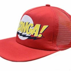 Bewild Brimmed Hats Big Bang Theory Bazinga! Trucker Hat (Red)