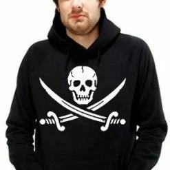 Bewild Biker Style Biker Hoodies - Pirate Skull And Swords Adult Biker Hoodie