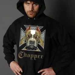 Bewild Biker Hoodies - "Pit Bull Chopper" Biker Hoodie Biker Style 11 Bewild Biker Hoodies -