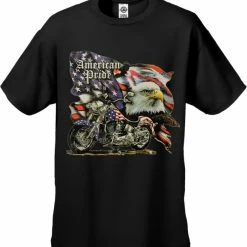 Bewild Biker Style Biker Shirts - "American Pride" Biker Shirt (Black)