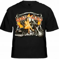 Bewild Biker Style Biker Shirts - "Bad Ass Pinup" Biker Shirt