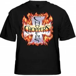 Bewild Biker Style Biker Shirts - "Chopper In Flames" Biker Shirt