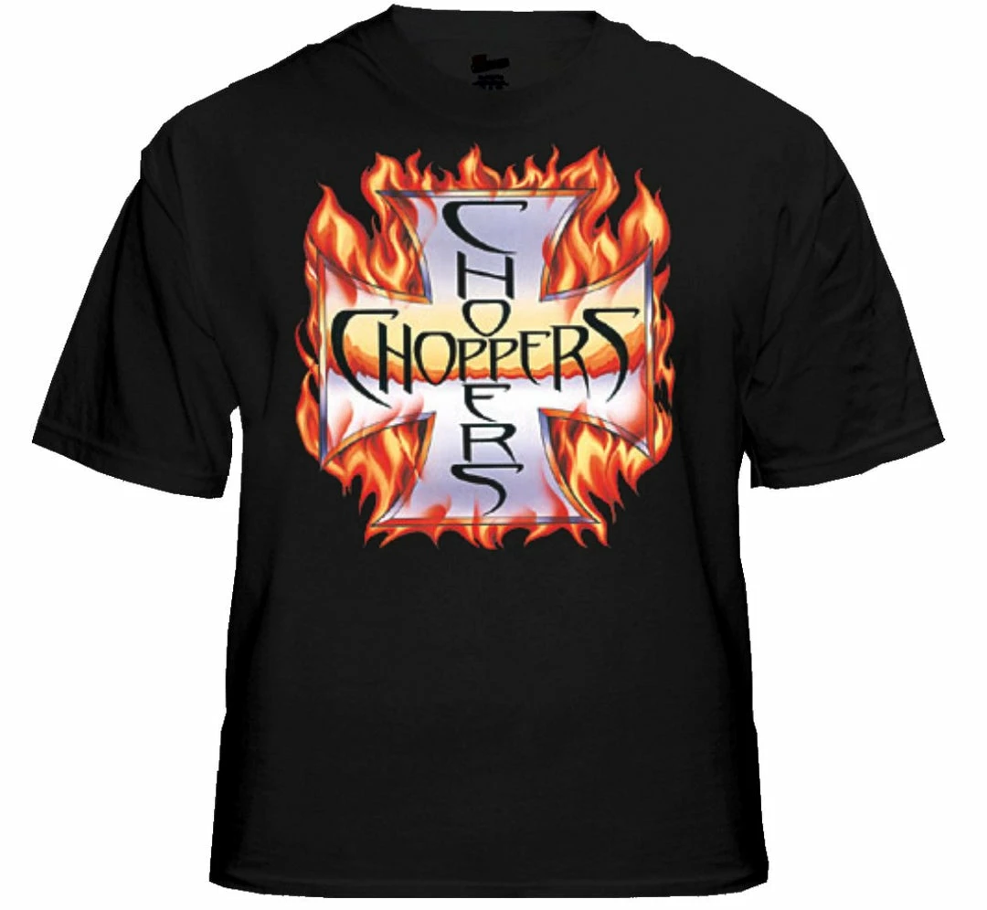 Bewild Biker Style Biker Shirts - "Chopper In Flames" Biker Shirt 4 Bewild Biker Style Biker Shirts - "Chopper In Flames" Biker Shirt