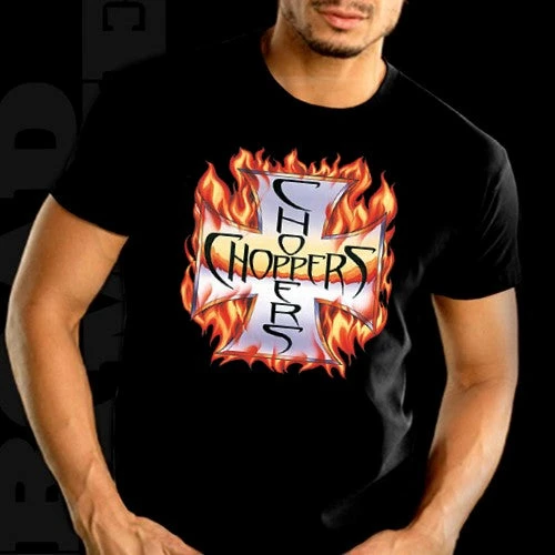 Bewild Biker Style Biker Shirts - "Chopper In Flames" Biker Shirt 5 Bewild Biker Style Biker Shirts - "Chopper In Flames" Biker Shirt