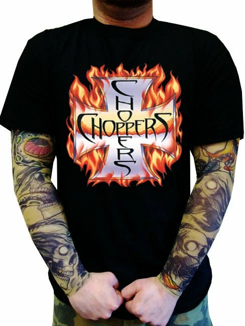 Bewild Biker Style Biker Shirts - "Chopper In Flames" Biker Shirt 6 Bewild Biker Style Biker Shirts - "Chopper In Flames" Biker Shirt