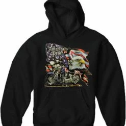Bewild Biker Style "American Pride" Biker Hoodie (Black)