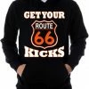 Bewild Biker Style "Get Your Kicks Route 66" Biker Hoodie