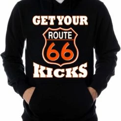 Bewild Biker Style "Get Your Kicks Route 66" Biker Hoodie