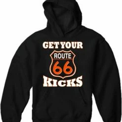 Bewild Biker Style "Get Your Kicks Route 66" Biker Hoodie