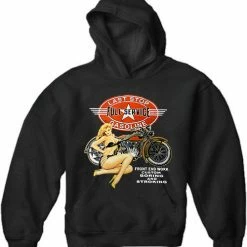 Bewild Biker Style "Last Stop Full Service " Biker Hoodie (Black) 8 Bewild Biker Style