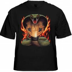 Bewild Biker T-Shirts - "Cobra In Flames" Biker Shirt Biker Style