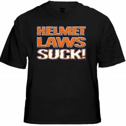 Bewild Biker Style Biker T-Shirts - "Helmet Laws Suck" Biker Shirt
