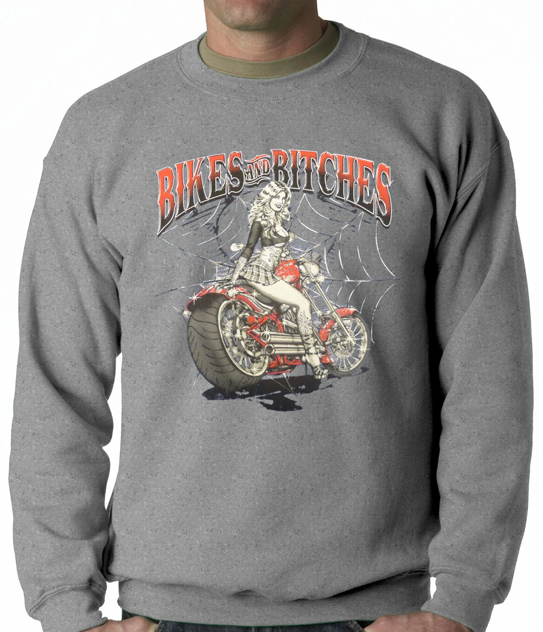 Bewild Biker Style Bikes And B*tches Biker Adult Crewneck 6 Bewild Biker Style Bikes And B*tches Biker Adult Crewneck