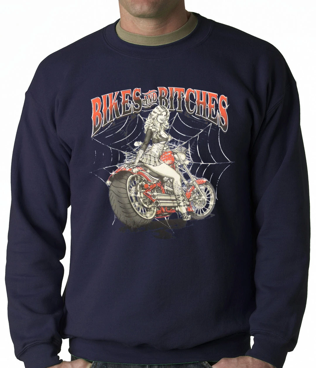 Bewild Biker Style Bikes And B*tches Biker Adult Crewneck 8 Bewild Biker Style Bikes And B*tches Biker Adult Crewneck