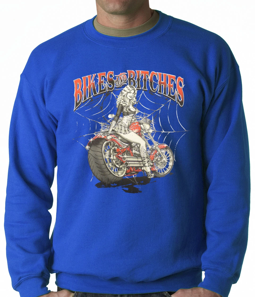 Bewild Biker Style Bikes And B*tches Biker Adult Crewneck 9 Bewild Biker Style Bikes And B*tches Biker Adult Crewneck