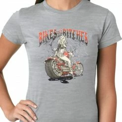 Bewild Biker Style Bikes And B*tches Biker Ladies T-shirt