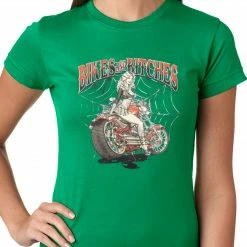 Bewild Biker Style Bikes And B*tches Biker Ladies T-shirt