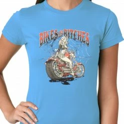 Bewild Biker Style Bikes And B*tches Biker Ladies T-shirt