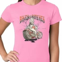 Bewild Biker Style Bikes And B*tches Biker Ladies T-shirt