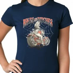 Bewild Biker Style Bikes And B*tches Biker Ladies T-shirt