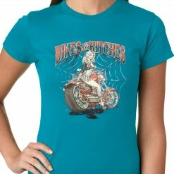 Bewild Biker Style Bikes And B*tches Biker Ladies T-shirt