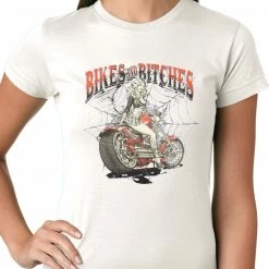 Bewild Biker Style Bikes And B*tches Biker Ladies T-shirt