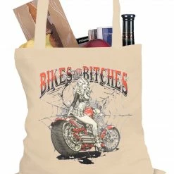 Bewild Biker Style Bikes And B*tches Biker Tote Bag
